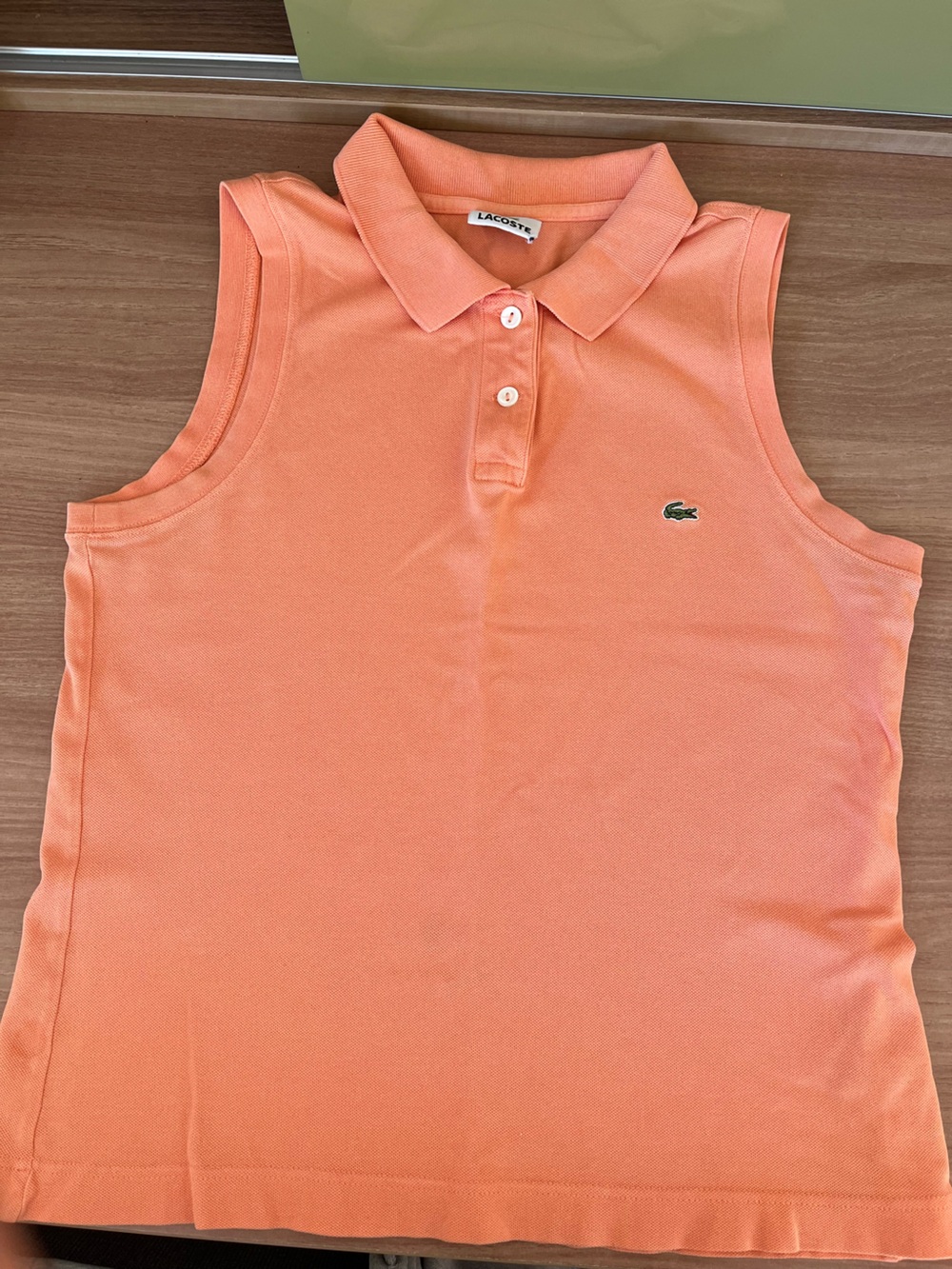 Lacoste women’s ' Peach Sleeveless Polo Top